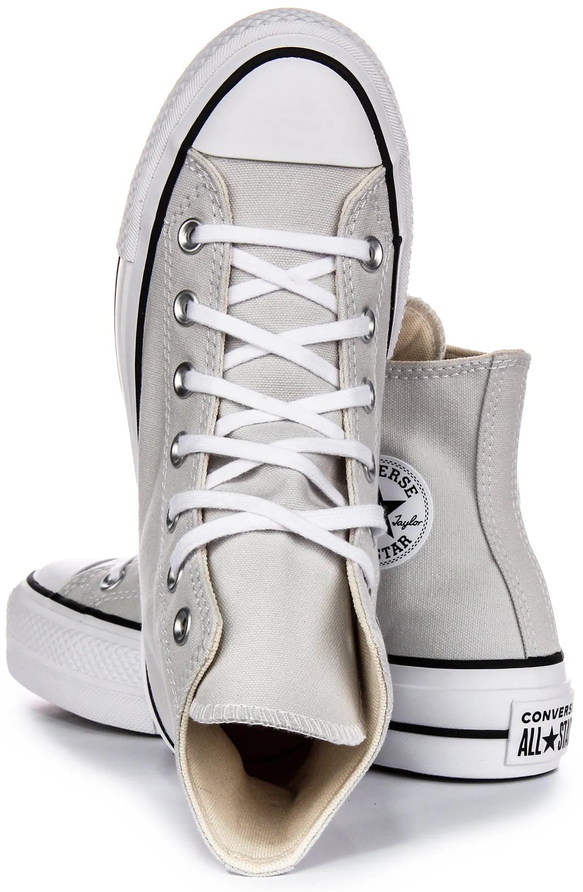 Converse All Star Lift Hi A08287C en Gris Blanc Pour Femme Chaussures Converse