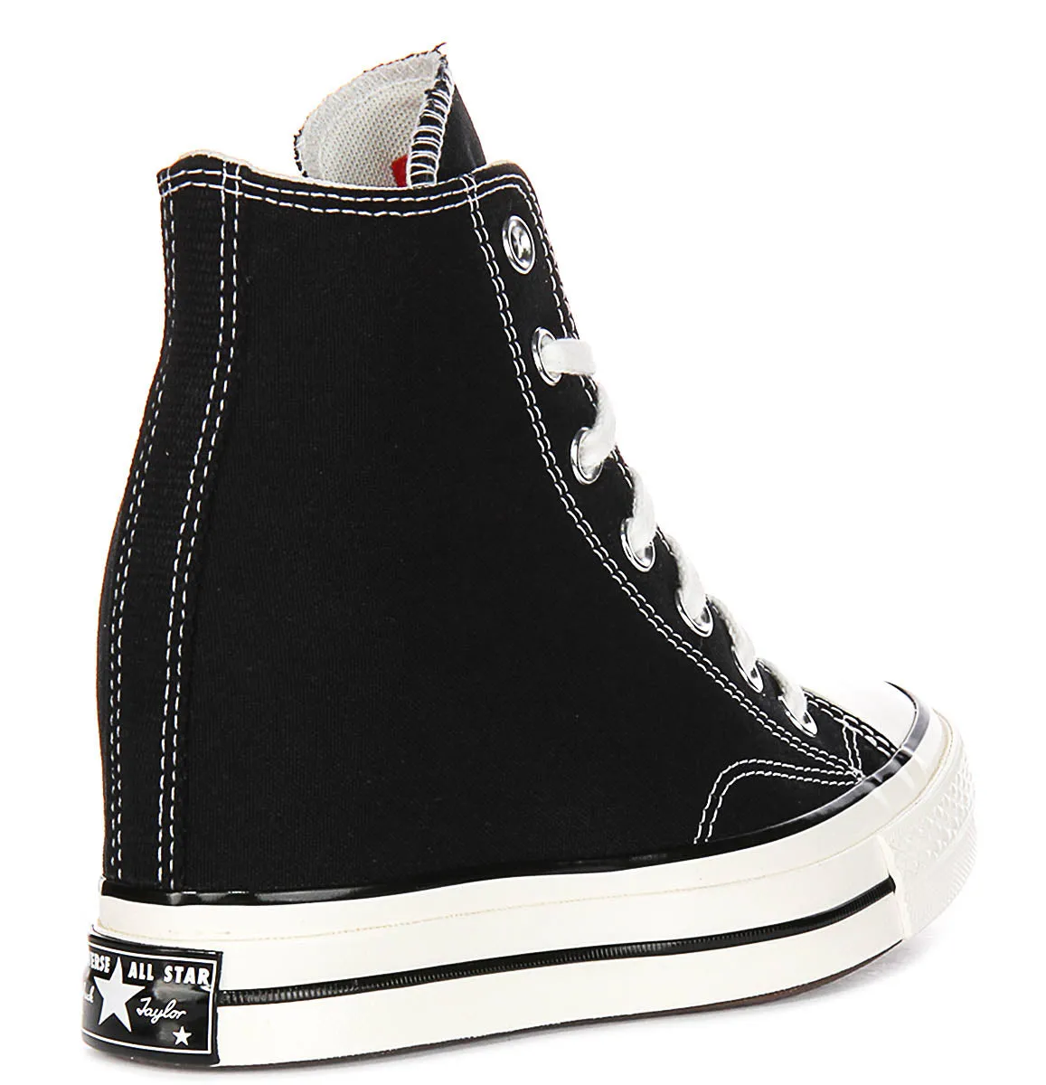 Chaussures Converse Chuck 70s A12563C Wedge en noir et blanc à plateforme