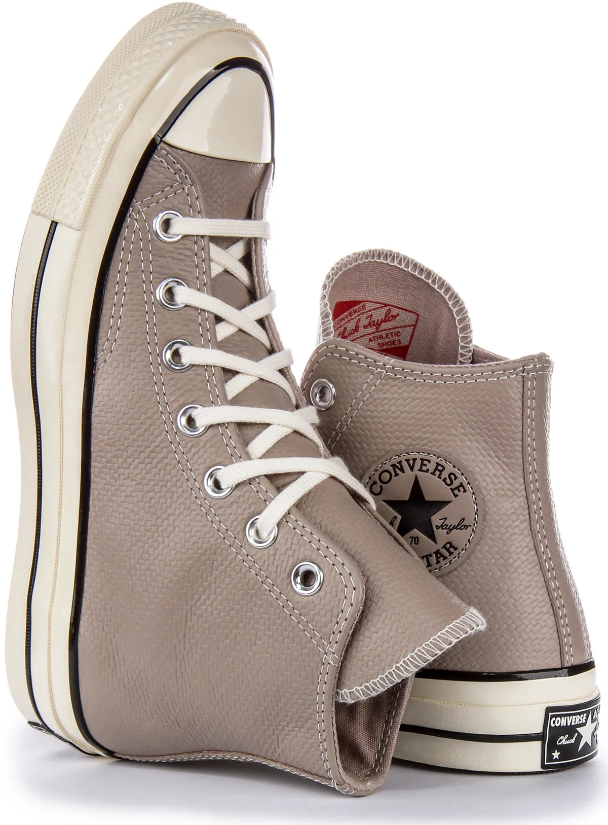 Converse Chuck 70s Hi A04579C en chaussures en cuir gris Converse