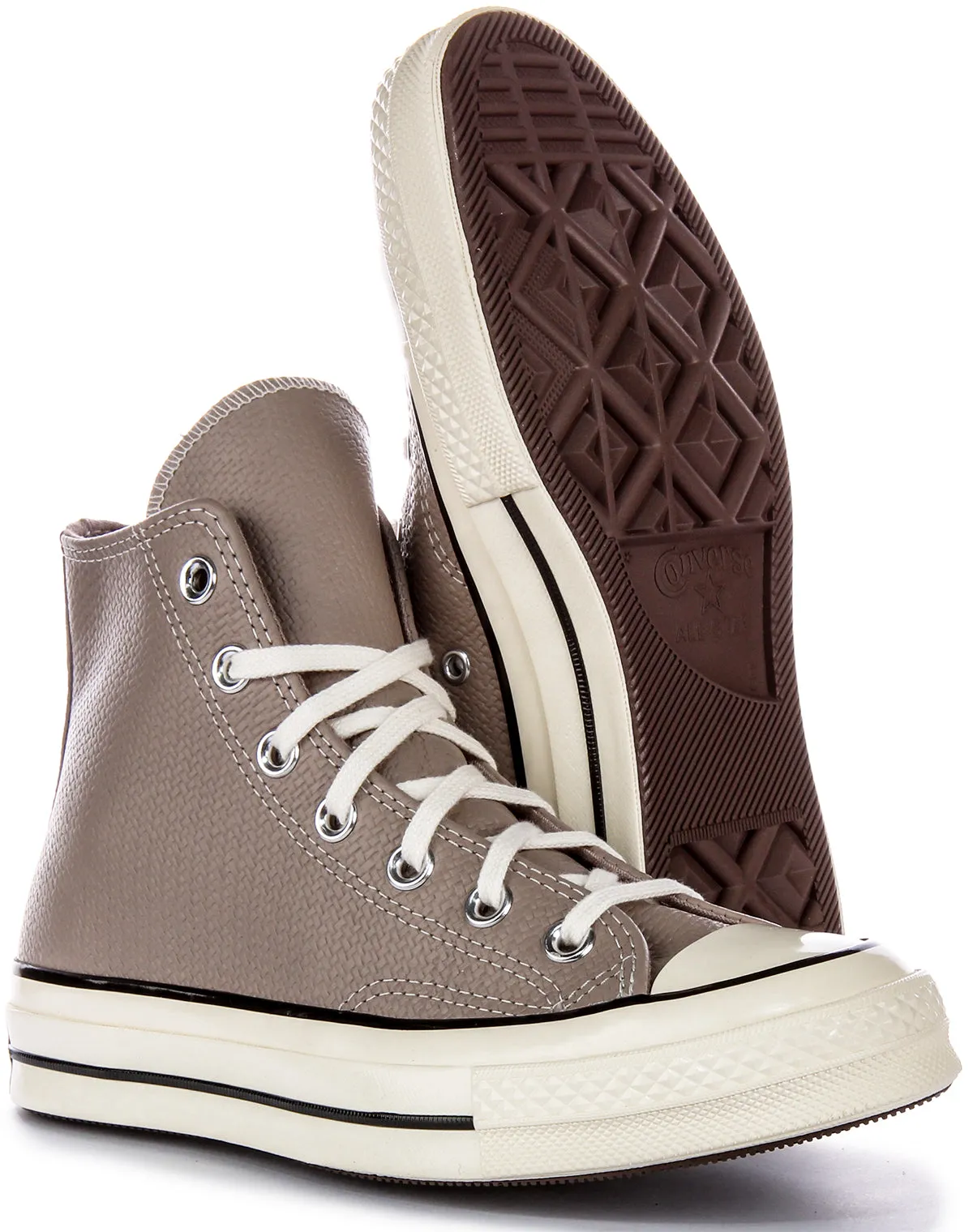 Converse Chuck 70s Hi A04579C en chaussures en cuir gris Converse