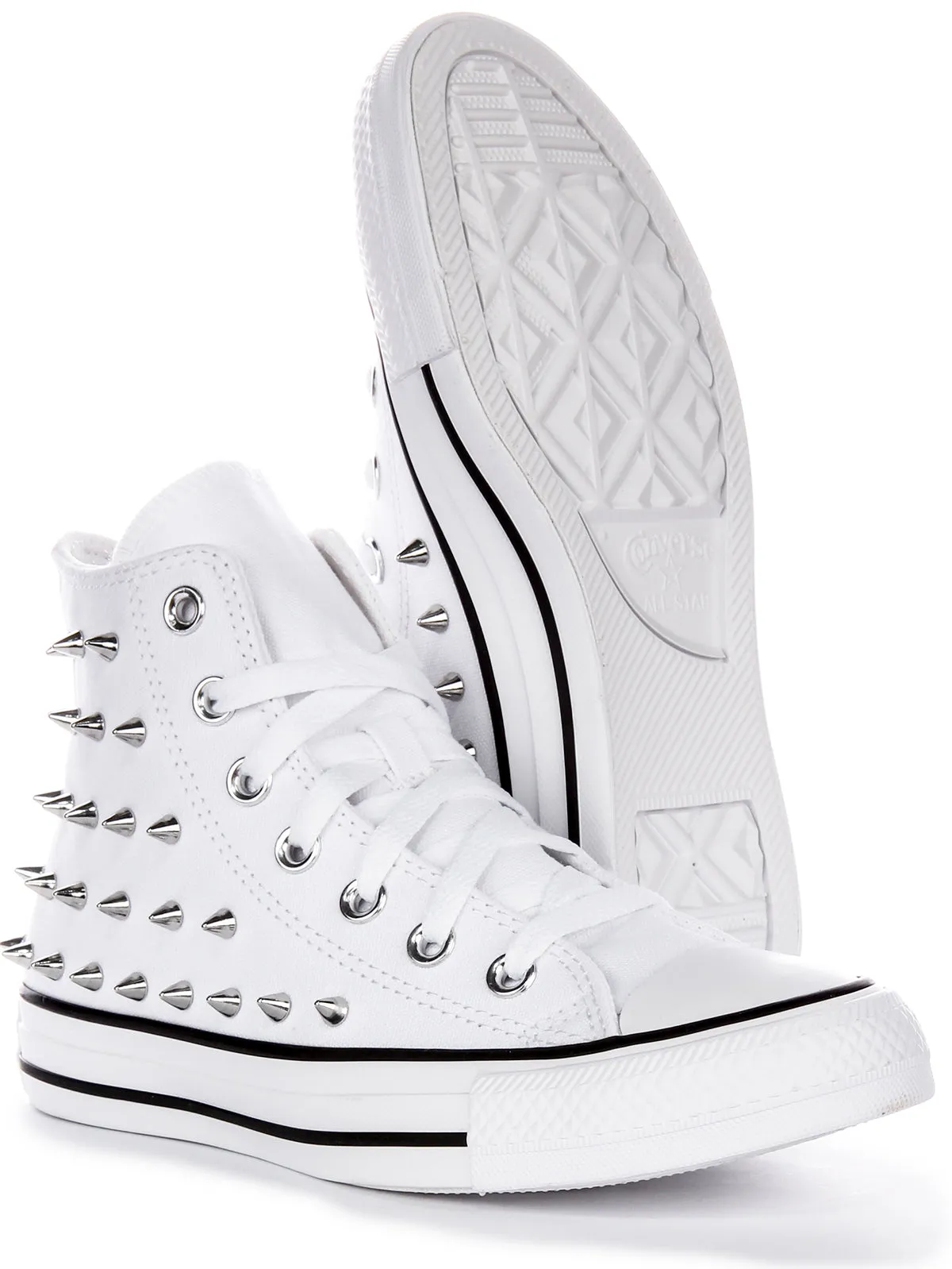 Converse Chuck Taylor All Star A06444C Hautes avec œillets en blanc