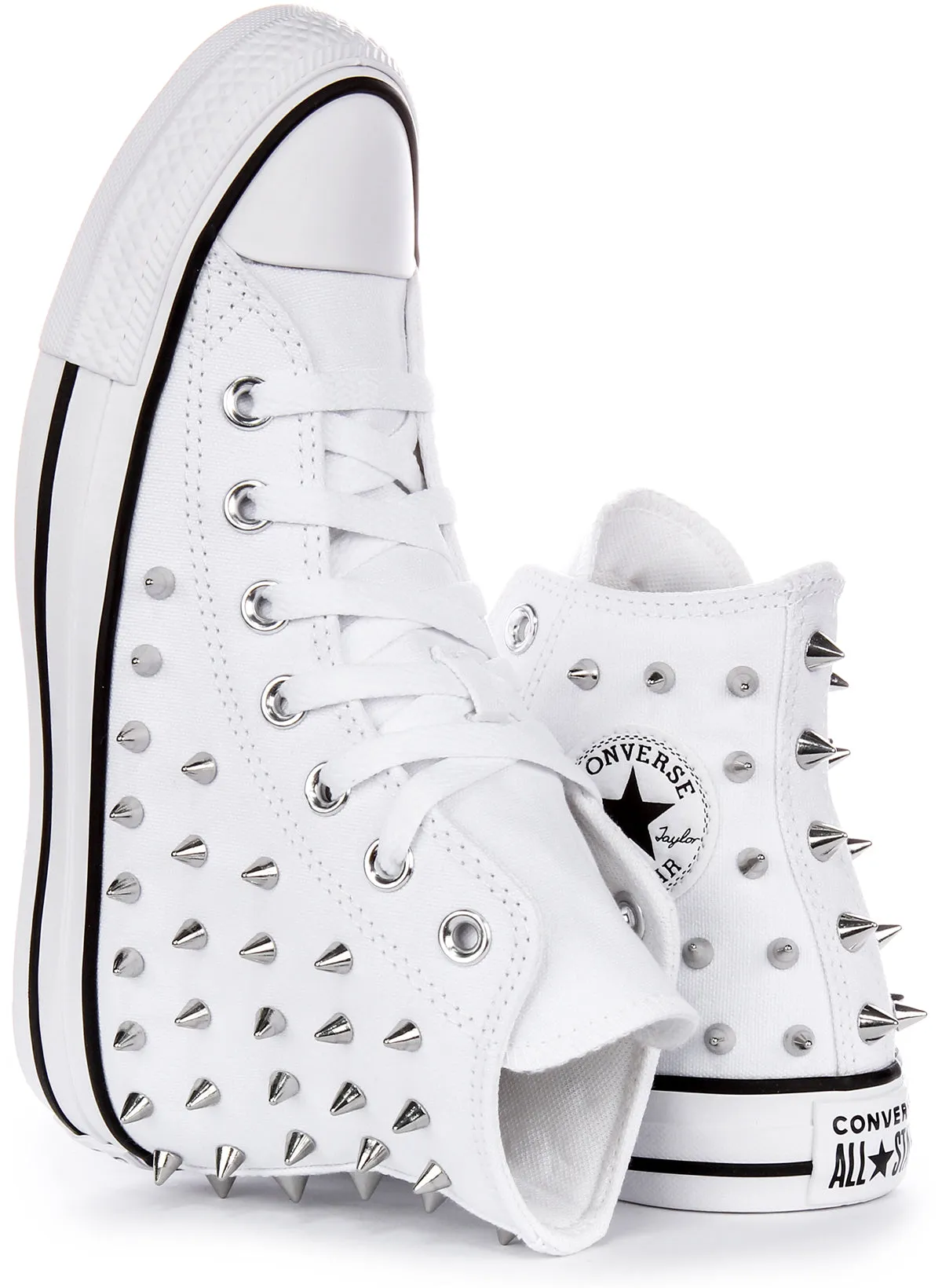 Converse Chuck Taylor All Star A06444C Hautes avec œillets en blanc