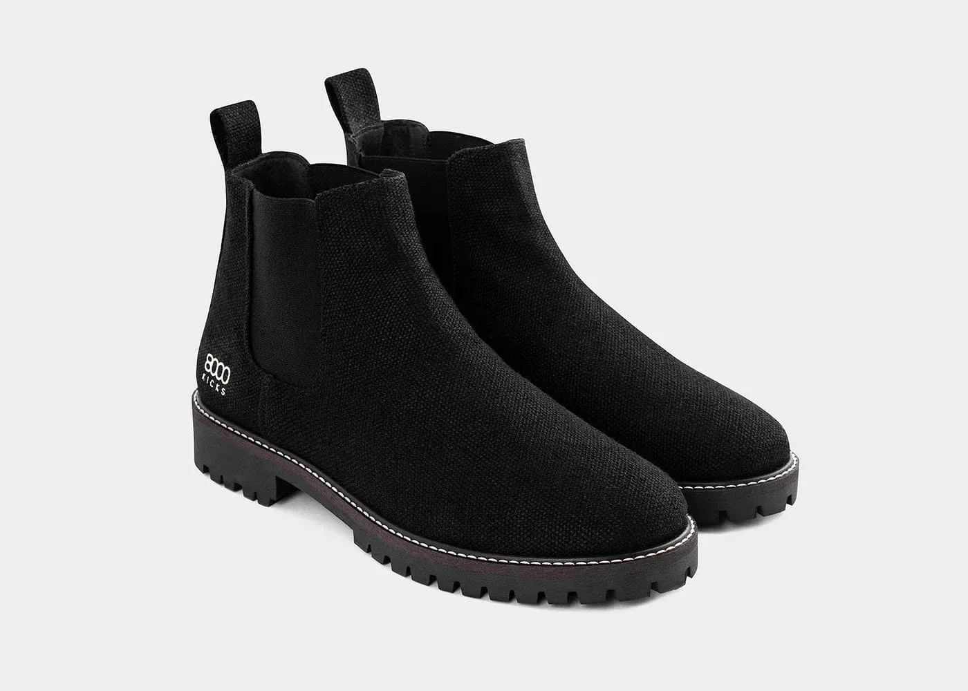 Bottes Chelsea véganes en chanvre pour hommes Crossover | Noir