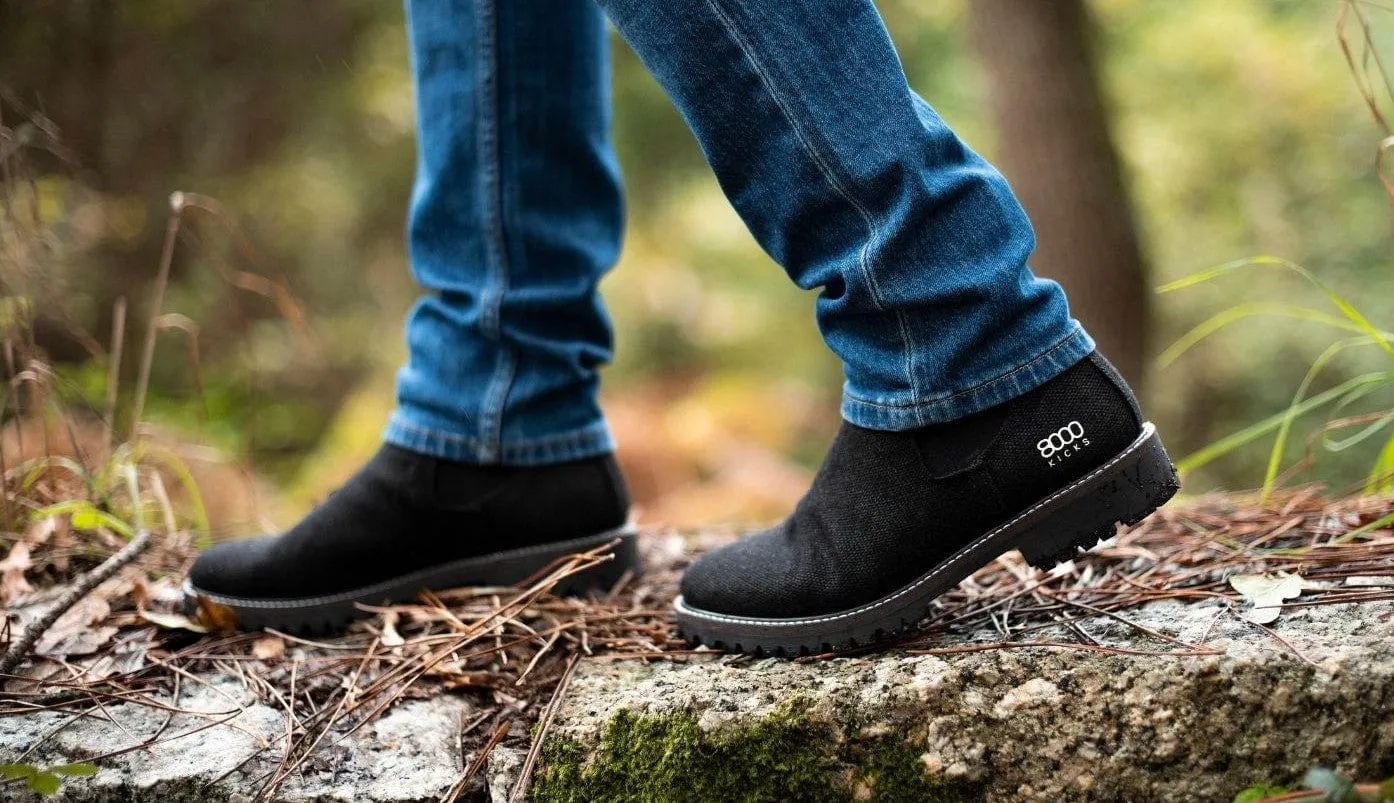 Bottes Chelsea véganes en chanvre pour hommes Crossover | Noir