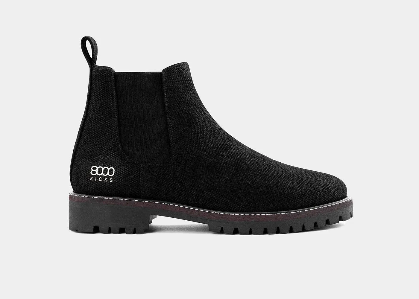 Bottes Chelsea véganes en chanvre pour hommes Crossover | Noir