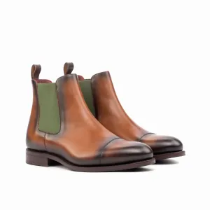 Dapperfam Shoes DapperFam Monza in Med Brown Men's Italian Leather Chelsea Boot