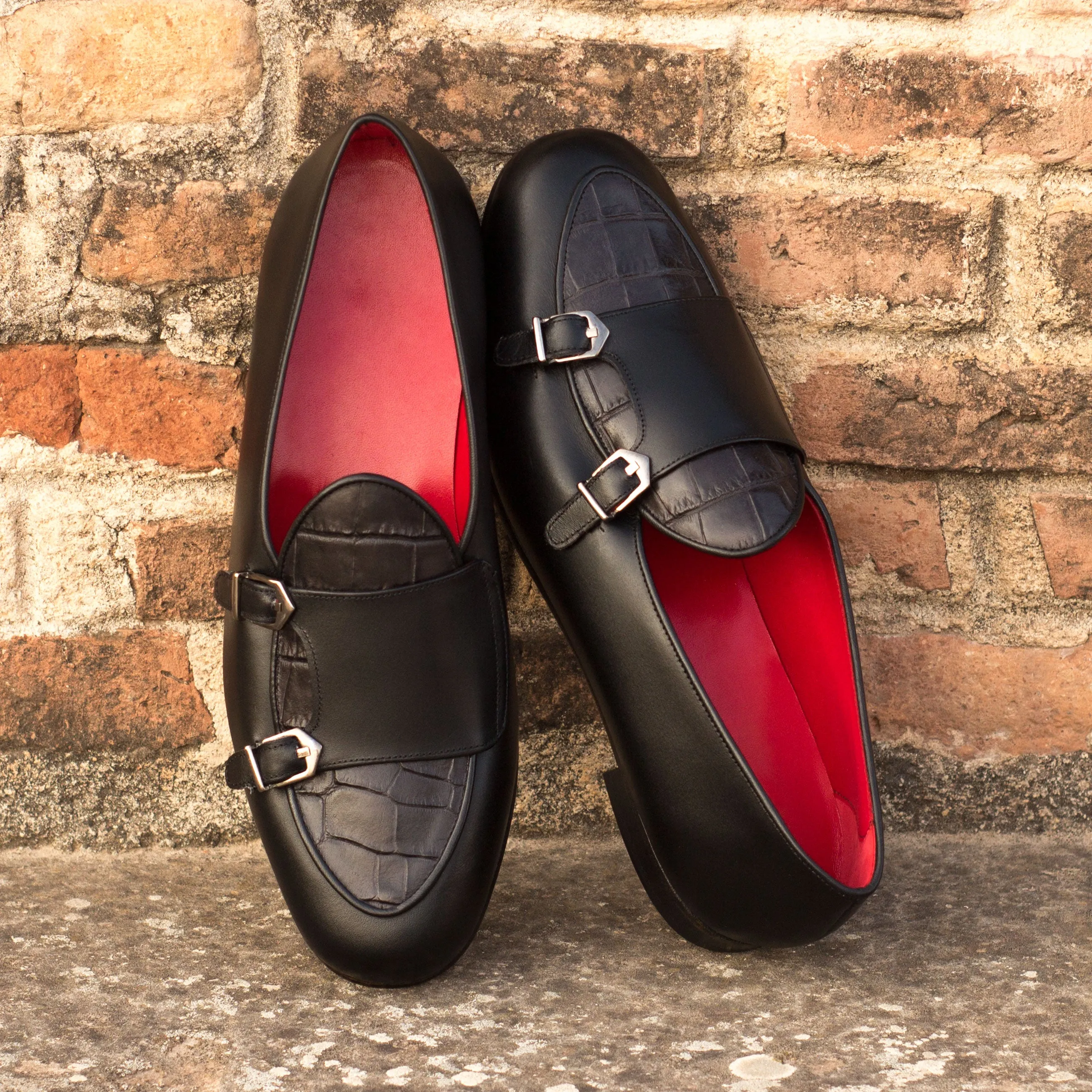 Chaussures Dapperfam DapperFam Rialto en Cuir Italien Noir pour Hommes, Mocassin à Bride