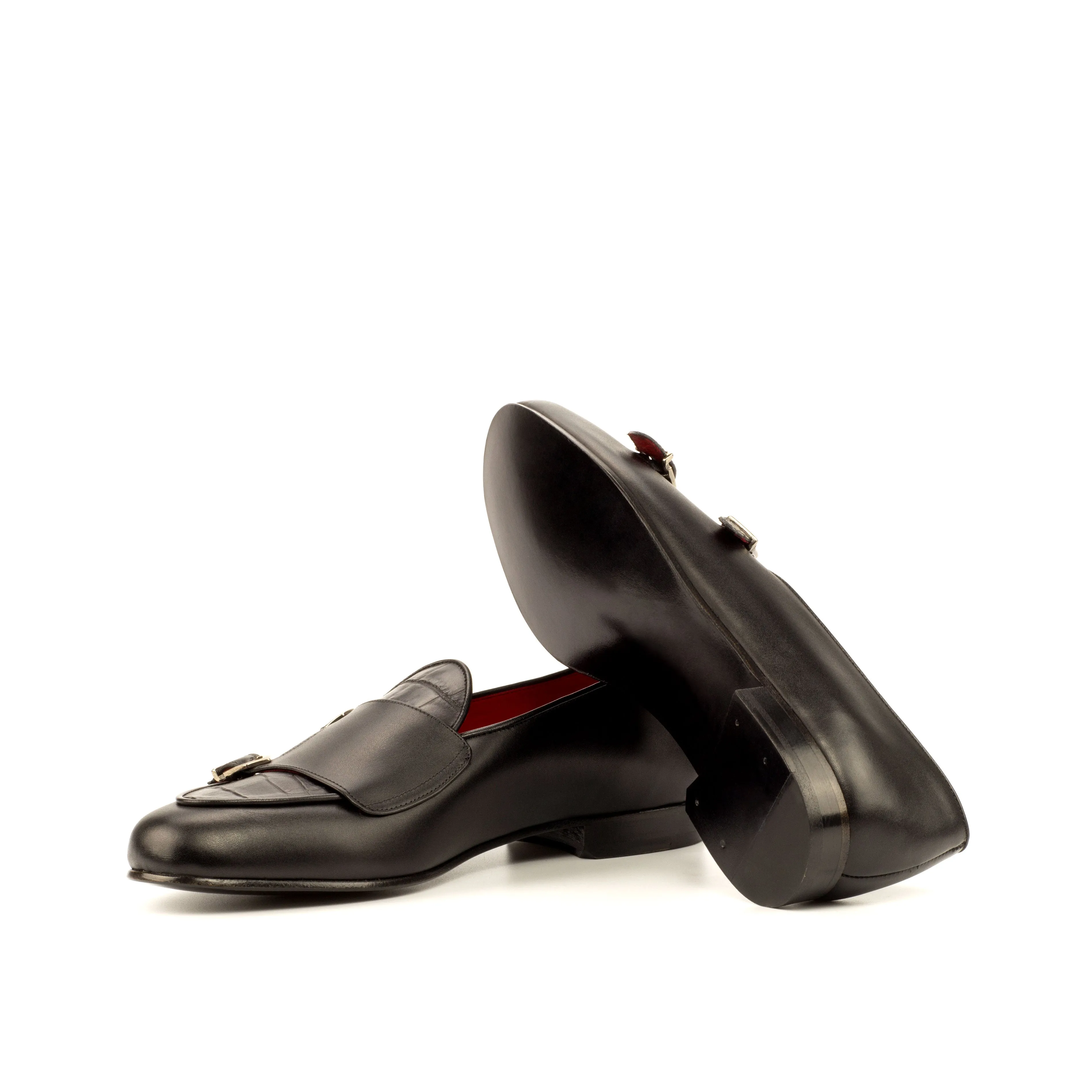 Chaussures Dapperfam DapperFam Rialto en Cuir Italien Noir pour Hommes, Mocassin à Bride