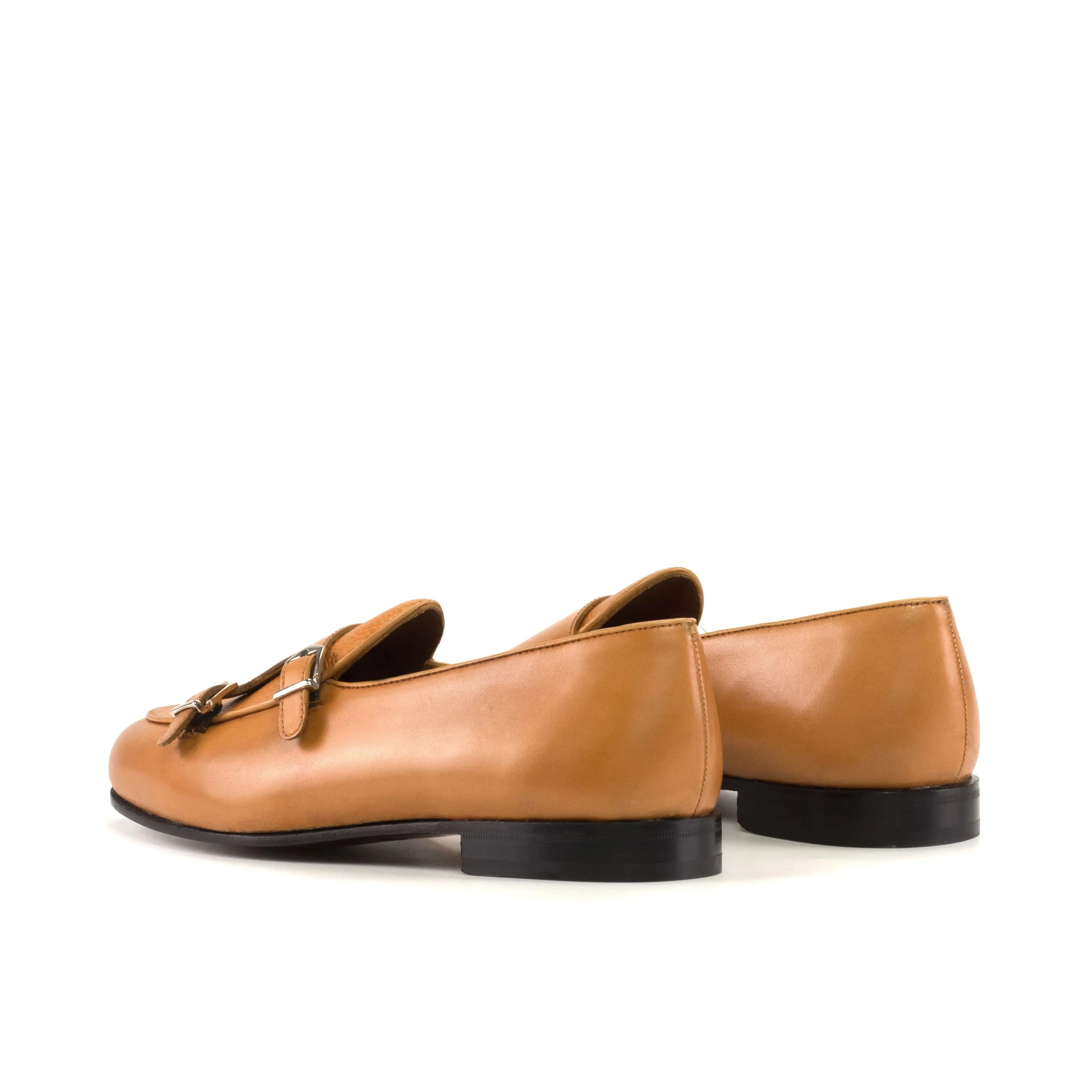 Chaussures Dapperfam DapperFam Rialto en Cognac Mocassin Moine en Cuir Italien et Cuir Pleine Fleur pour Homme