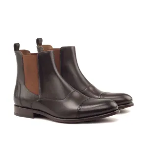 Dapperfam Shoes DapperFam Vesuvio in Dark Brown Men's Italian Leather Chelsea Multi Boot