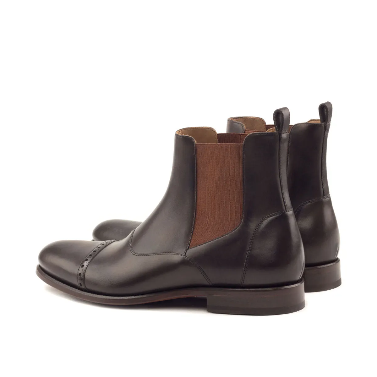 Chaussures Dapperfam DapperFam Vesuvio en cuir italien marron foncé pour hommes, bottes Chelsea multi