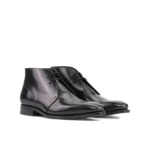 Dapperfam Shoes DapperFam Vivace in Black Men's Italian Leather Chukka
