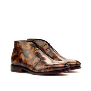 Dapperfam Shoes DapperFam Vivace in Brown Men's Hand-Painted Patina Chukka