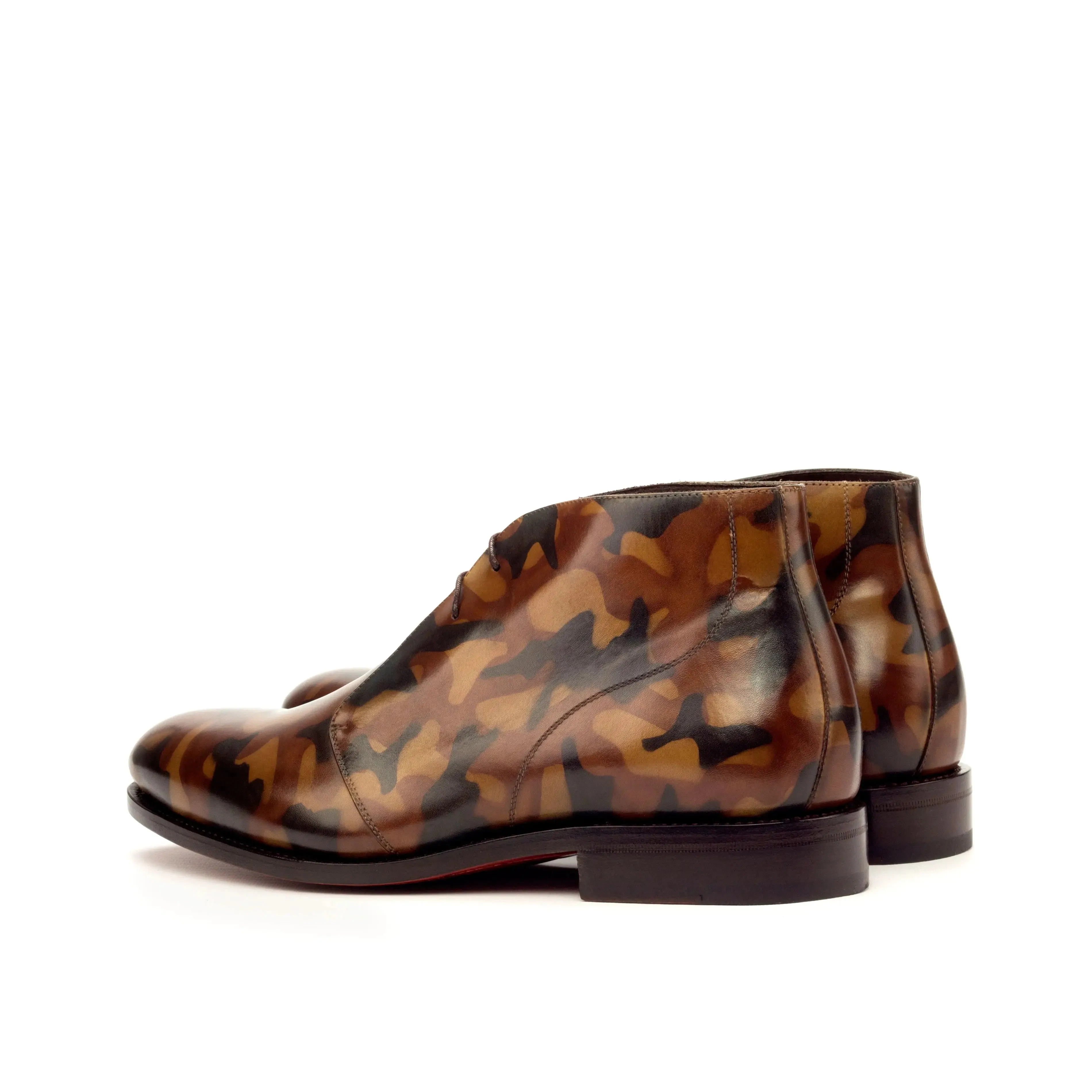 Chaussures Dapperfam DapperFam Vivace en Marron Chukka à Patine Peinte à la Main pour Hommes