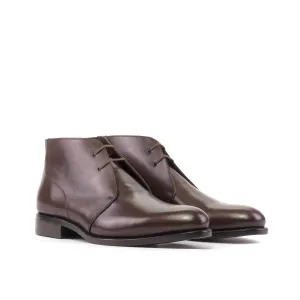 Dapperfam Shoes DapperFam Vivace in Dark Brown Men's Italian Leather Chukka