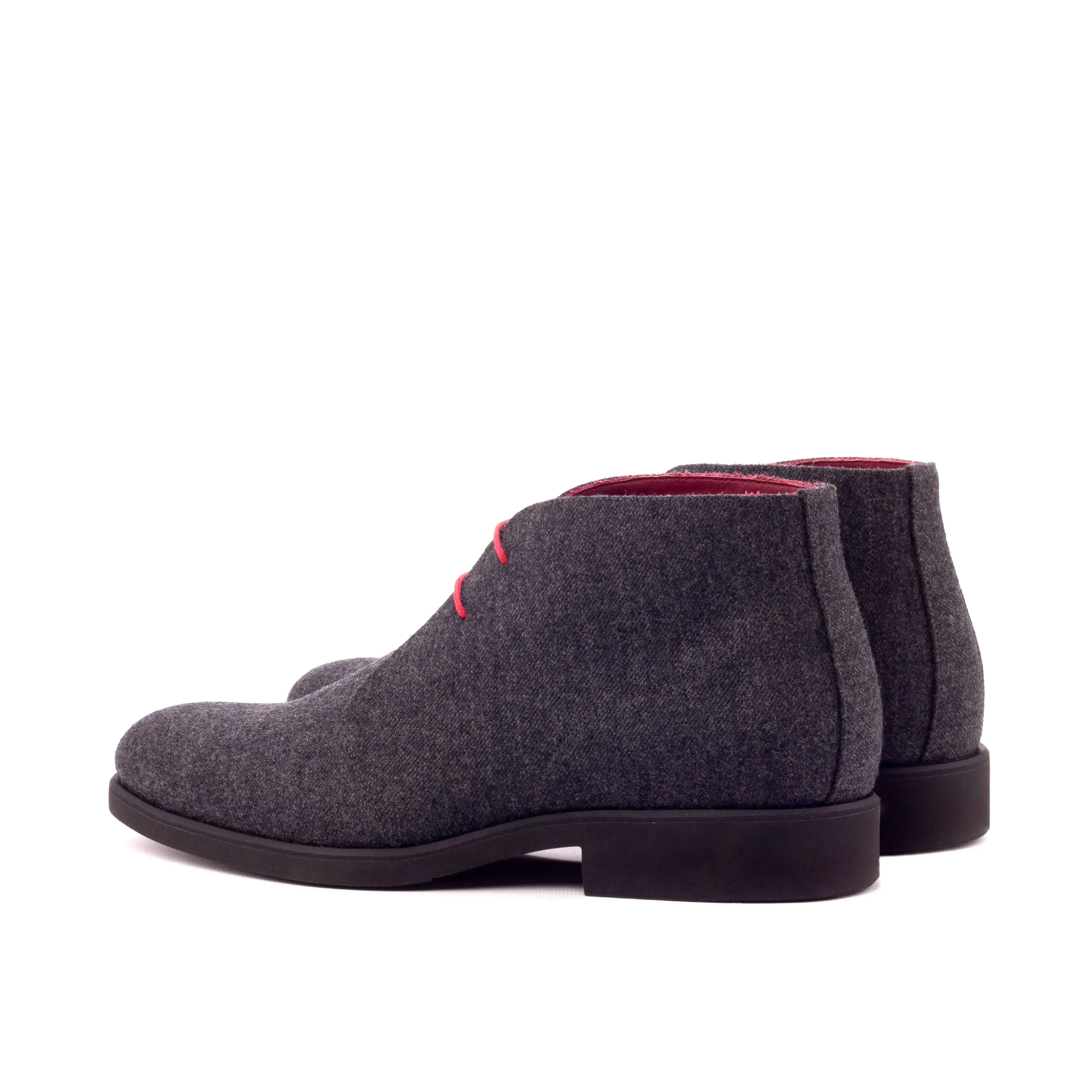 Chaussures Dapperfam DapperFam Vivace en gris foncé Chukka en flanelle pour hommes