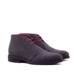 Dapperfam Shoes DapperFam Vivace in Dark Grey Men's Flannel Chukka
