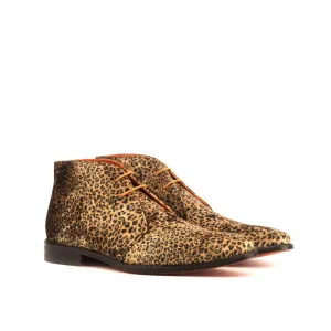 Dapperfam Shoes DapperFam Vivace in Leopard / Black Men's Sartorial & Italian Suede Chukka