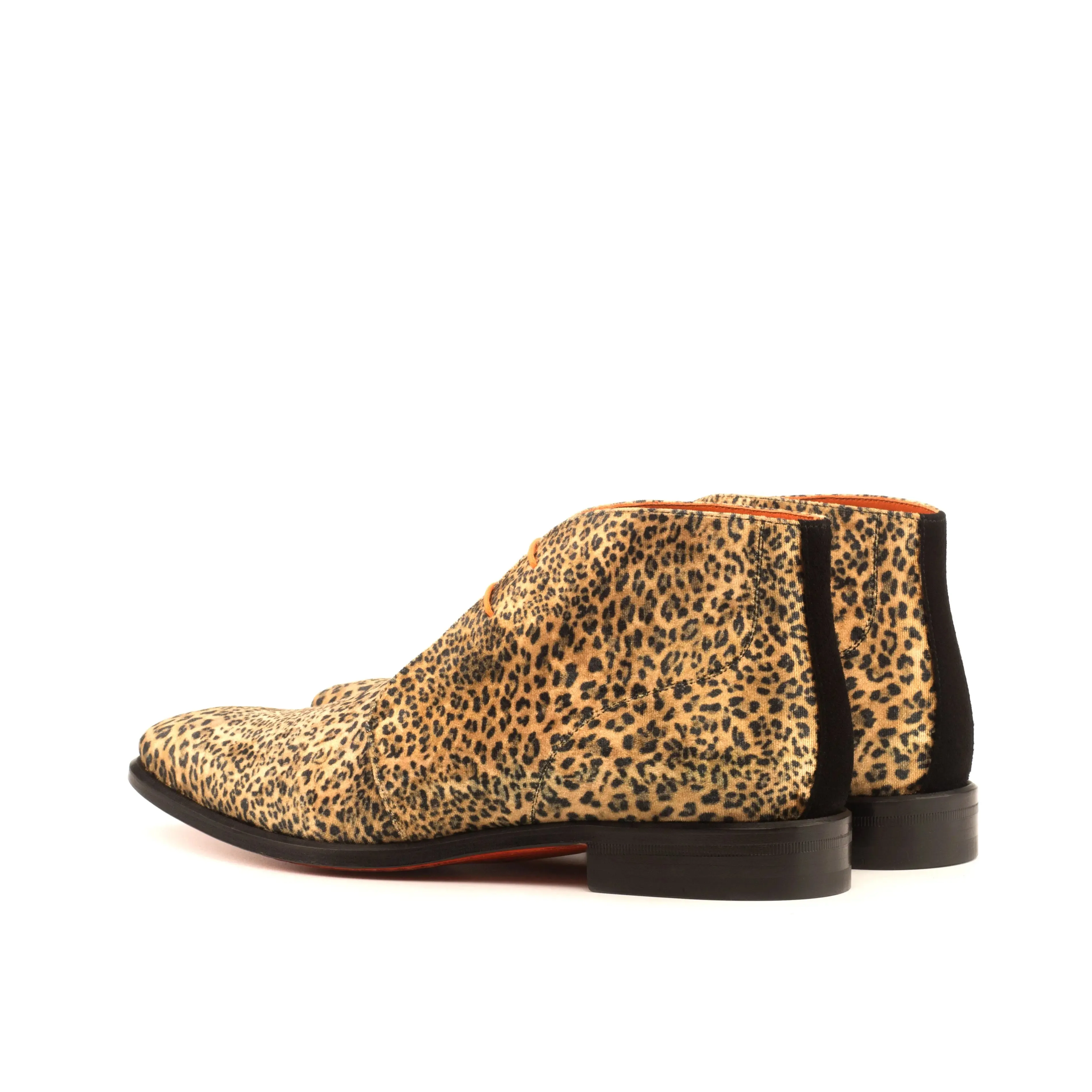 Dapperfam Shoes DapperFam Vivace en Léopard / Noir Chukka Sartorial pour Hommes & Suède Italien