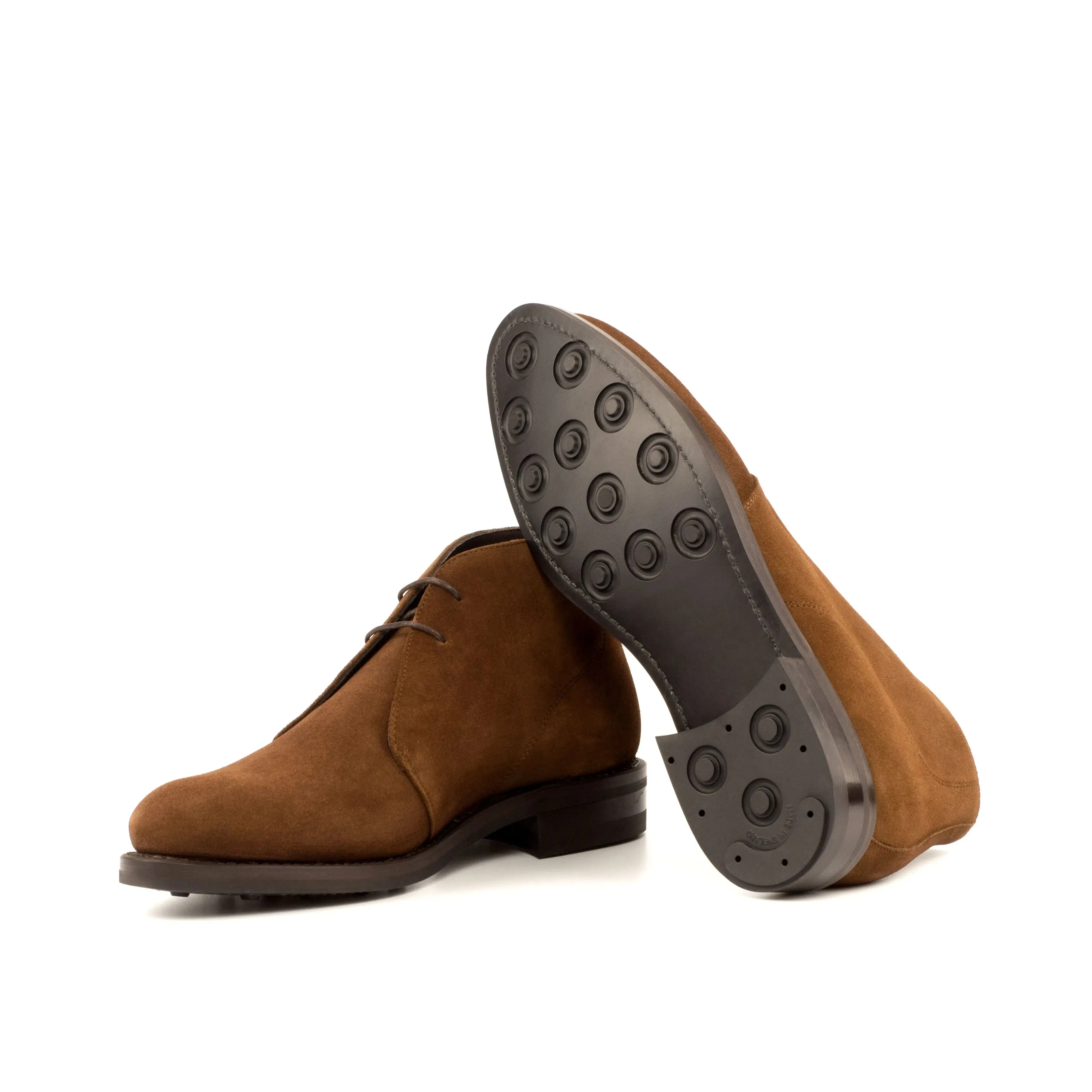 Chaussures Dapperfam DapperFam Vivace en Suède Luxe Marron Moyen Chukka pour Hommes