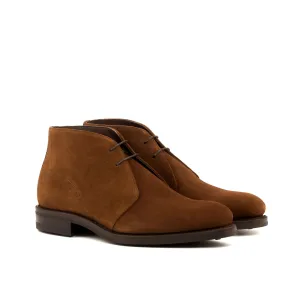 Dapperfam Shoes DapperFam Vivace in Med Brown Men's Lux Suede Chukka