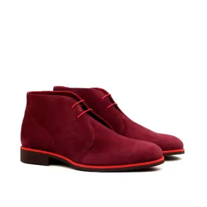Dapperfam Shoes DapperFam Vivace in Wine Men's Italian Suede Chukka