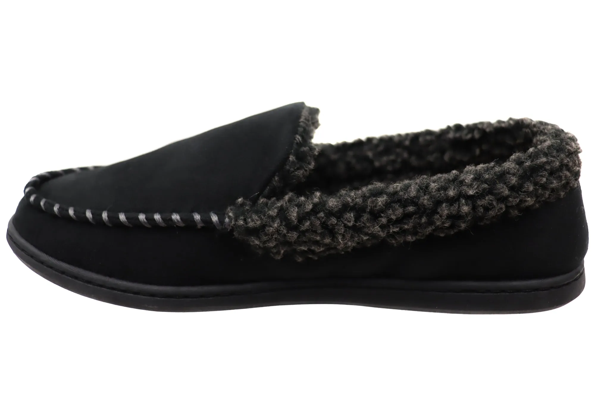 Chaussons Mocassin Dearfoam pour Hommes en Microsuede avec Couture Fouet Dearfoams