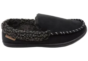 Dearfoam Mens Eli Microsuede Moccasin With Whipstitch Slippers Dearfoams Shoes