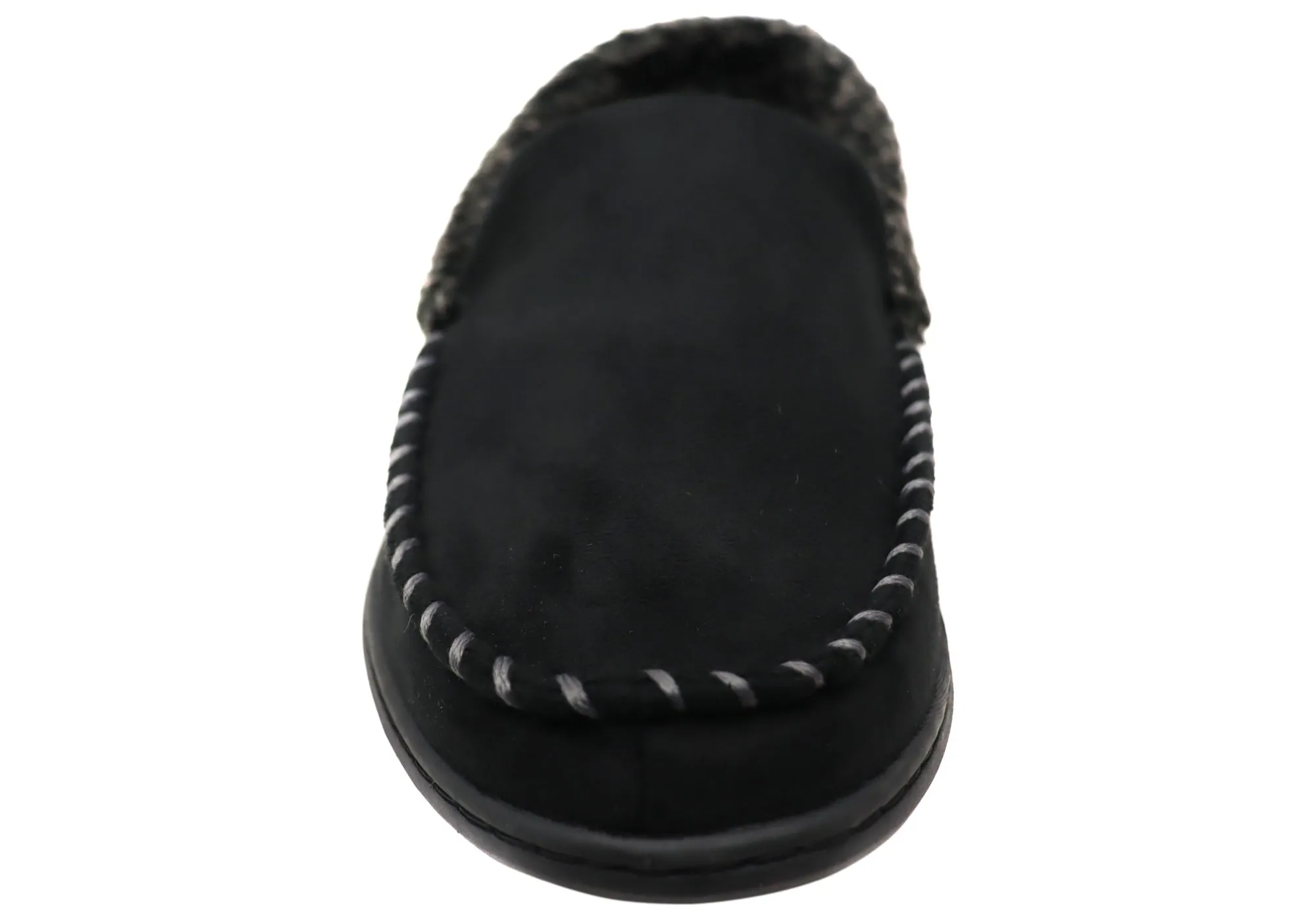 Chaussons Mocassin Dearfoam pour Hommes en Microsuede avec Couture Fouet Dearfoams
