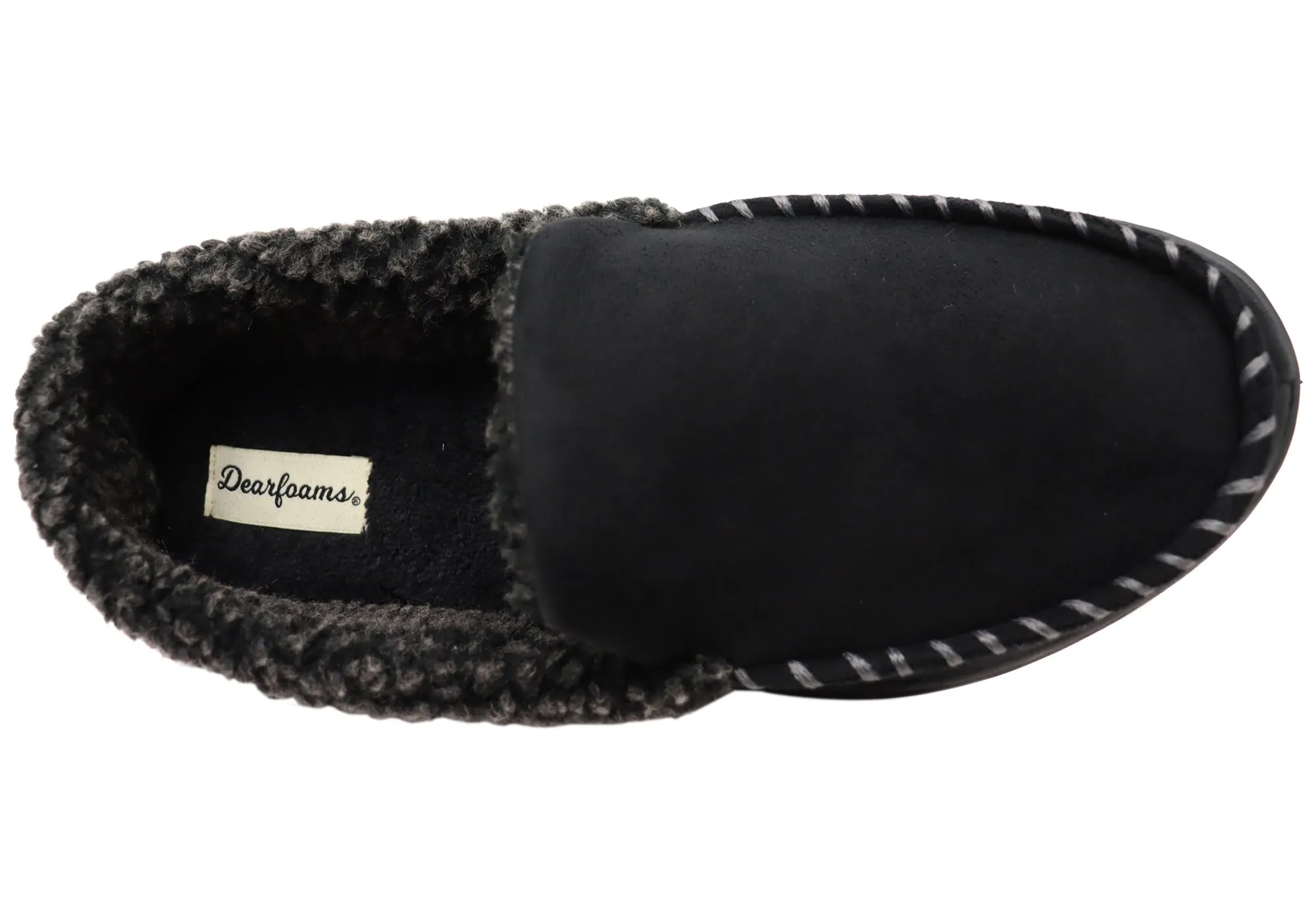 Chaussons Mocassin Dearfoam pour Hommes en Microsuede avec Couture Fouet Dearfoams