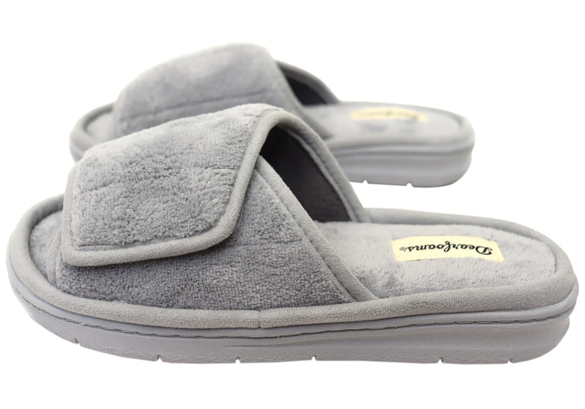 Chaussons coulissants ajustables confortables pour hommes Dearfoams Collin Terry