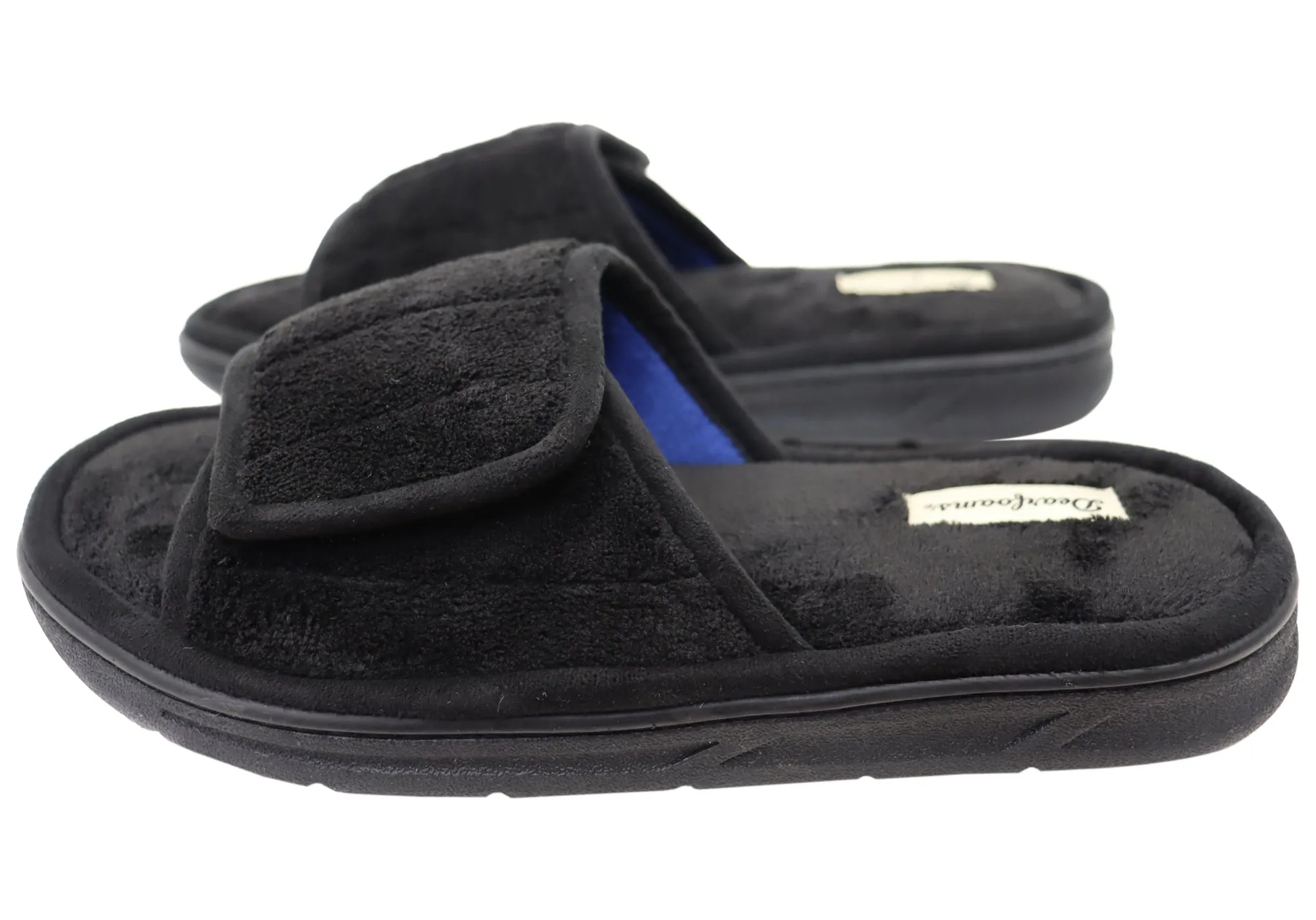 Chaussons coulissants ajustables confortables pour hommes Dearfoams Collin Terry