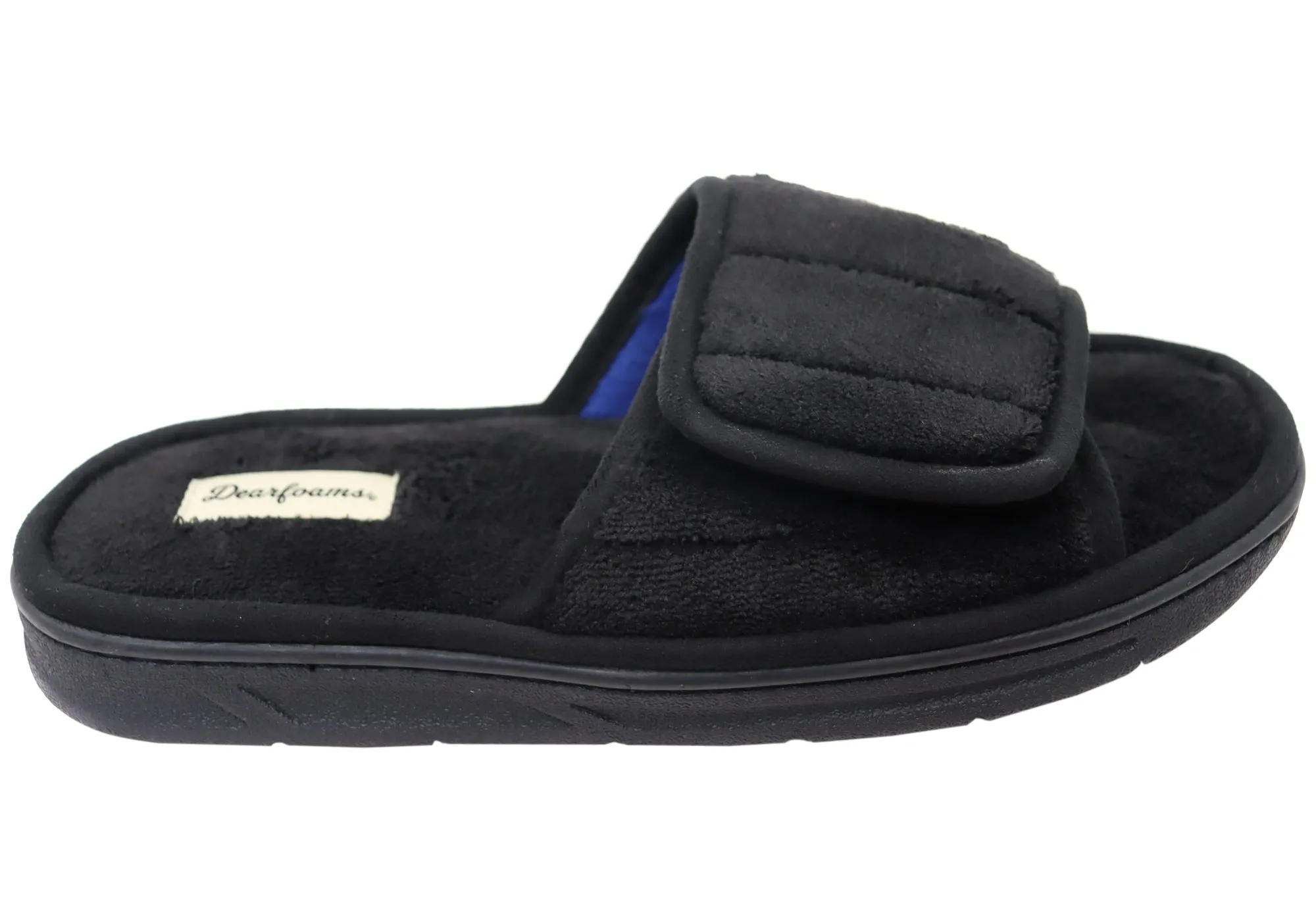 Chaussons coulissants ajustables confortables pour hommes Dearfoams Collin Terry