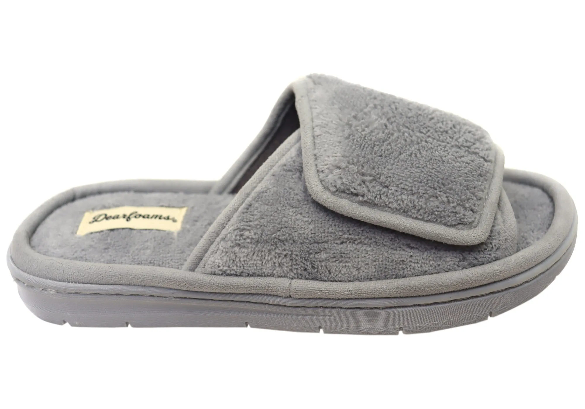 Chaussons coulissants ajustables confortables pour hommes Dearfoams Collin Terry