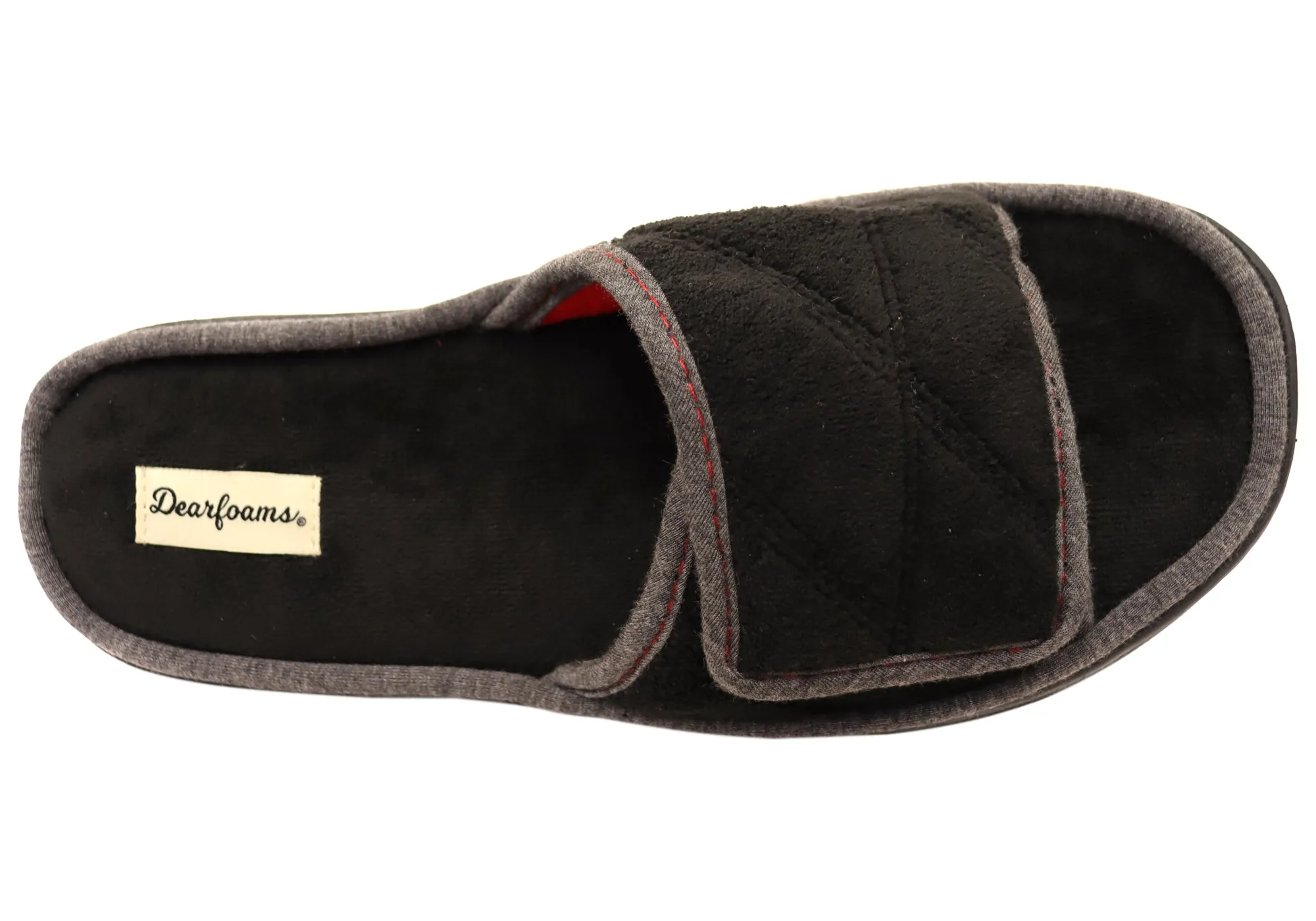 Chaussons Dearfoams pour Hommes Cooper à Bretelle Réglable en Tissu Matelassé