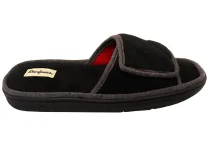 Dearfoams Mens Cooper Quilted Terry Adjustable Strap Slippers Dearfoams Shoes