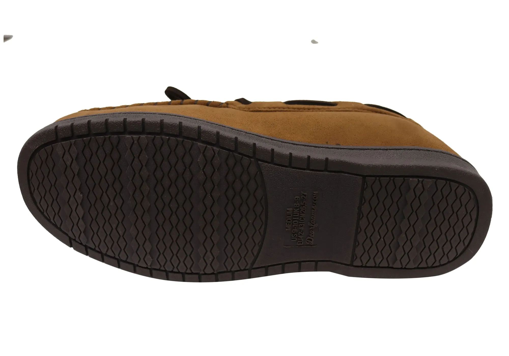 Dearfoams Chaussons Mocassins Homme Toby en Microsuede avec Surpiqûres et Lacets Dearfoams