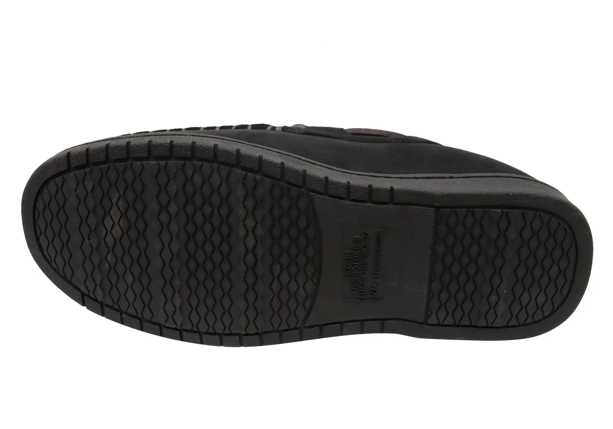 Dearfoams Chaussons Mocassins Homme Toby en Microsuede avec Surpiqûres et Lacets Dearfoams