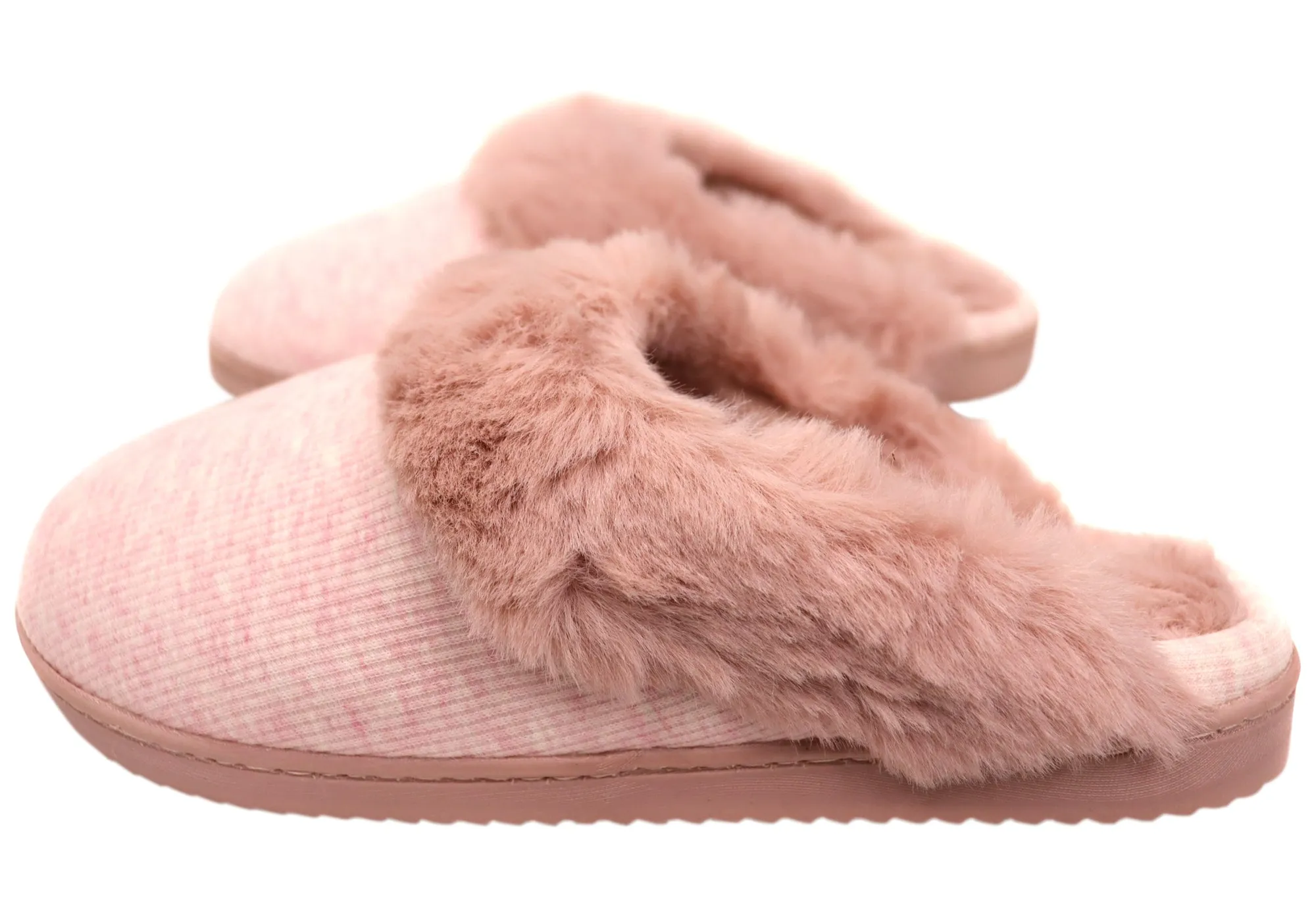 Chaussons confortables pour femmes Dearfoams, modèle Dahlia en maille côtelée