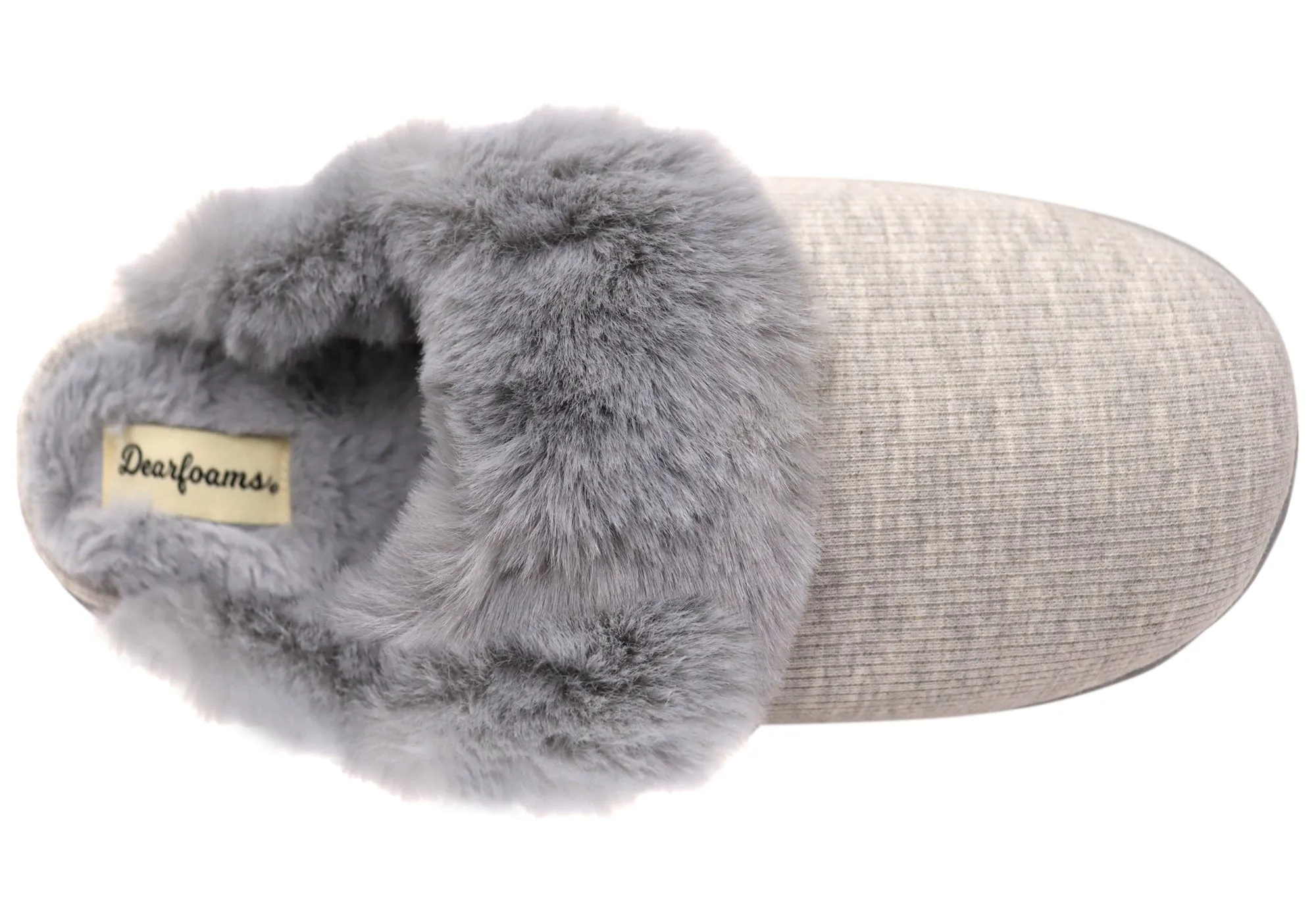 Chaussons confortables pour femmes Dearfoams, modèle Dahlia en maille côtelée