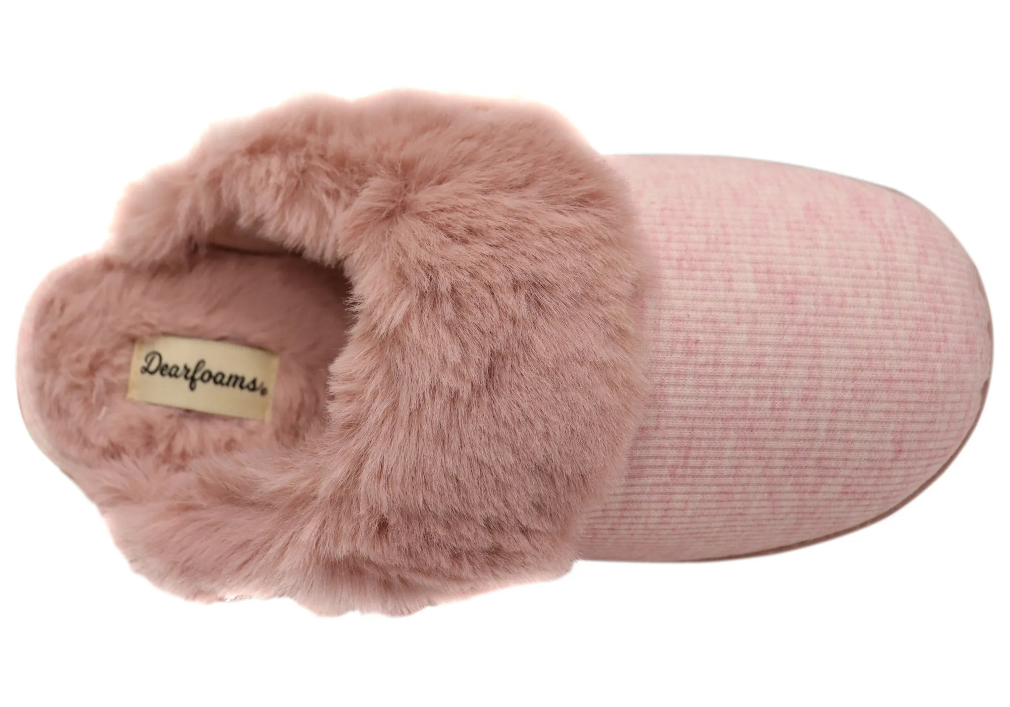 Chaussons confortables pour femmes Dearfoams, modèle Dahlia en maille côtelée