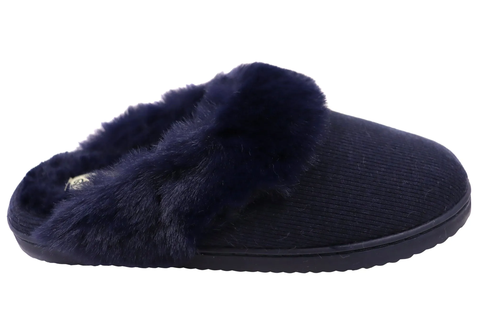 Chaussons confortables pour femmes Dearfoams, modèle Dahlia en maille côtelée