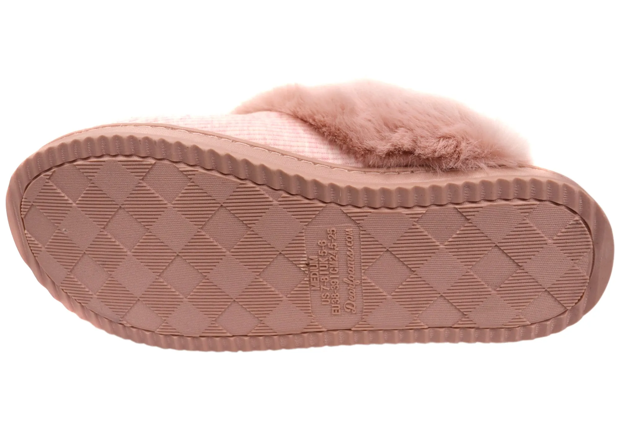 Chaussons confortables pour femmes Dearfoams, modèle Dahlia en maille côtelée