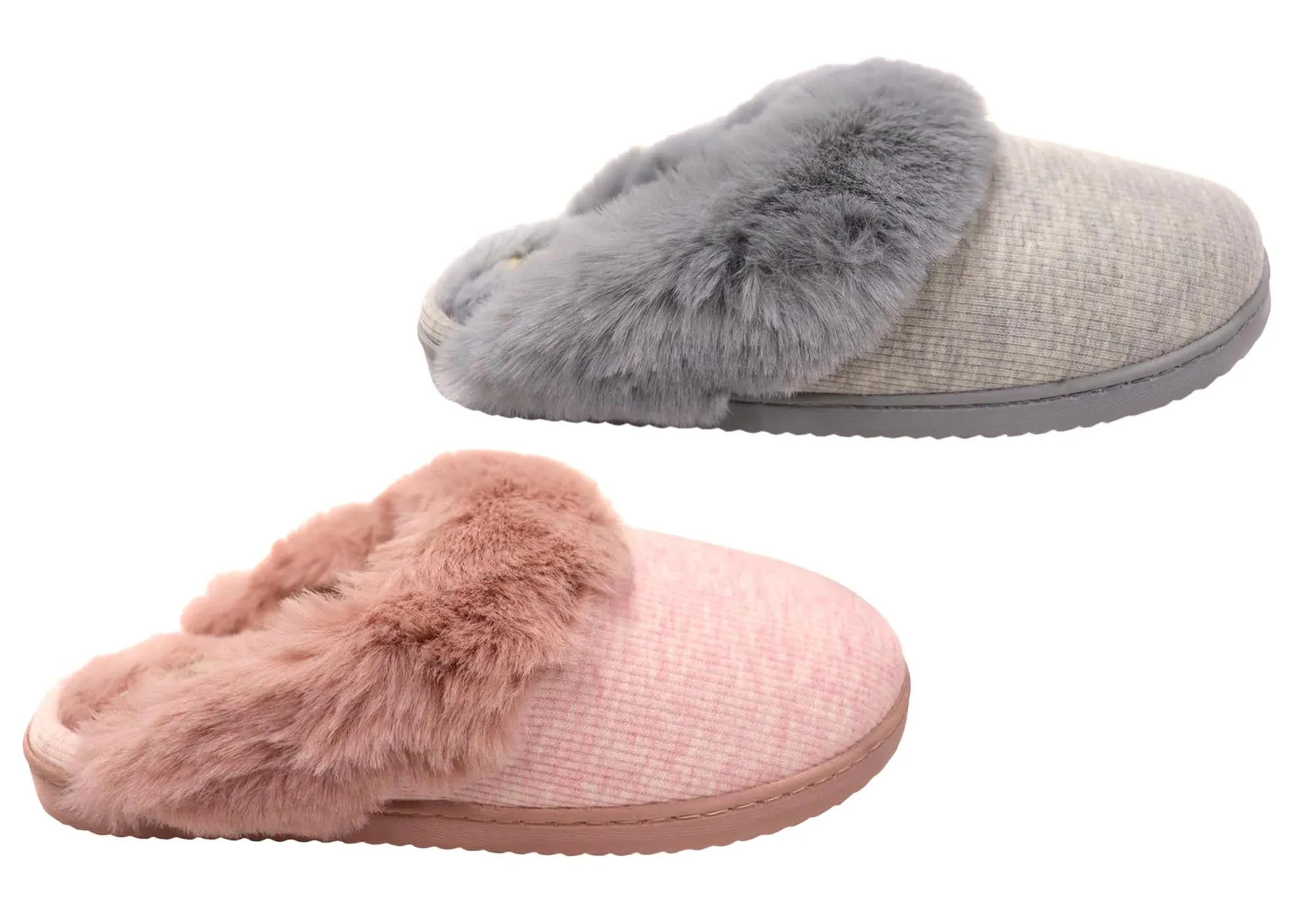 Chaussons confortables pour femmes Dearfoams, modèle Dahlia en maille côtelée
