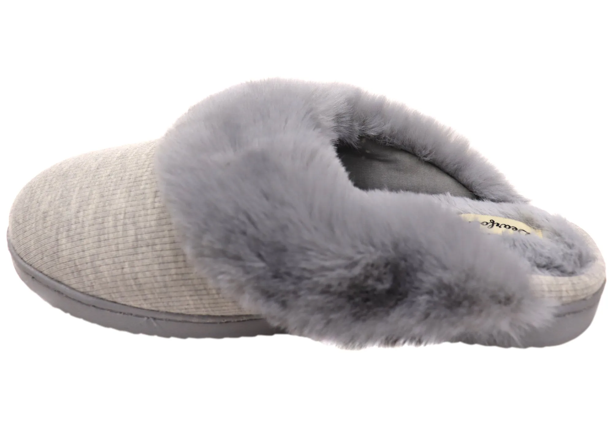 Chaussons confortables pour femmes Dearfoams, modèle Dahlia en maille côtelée