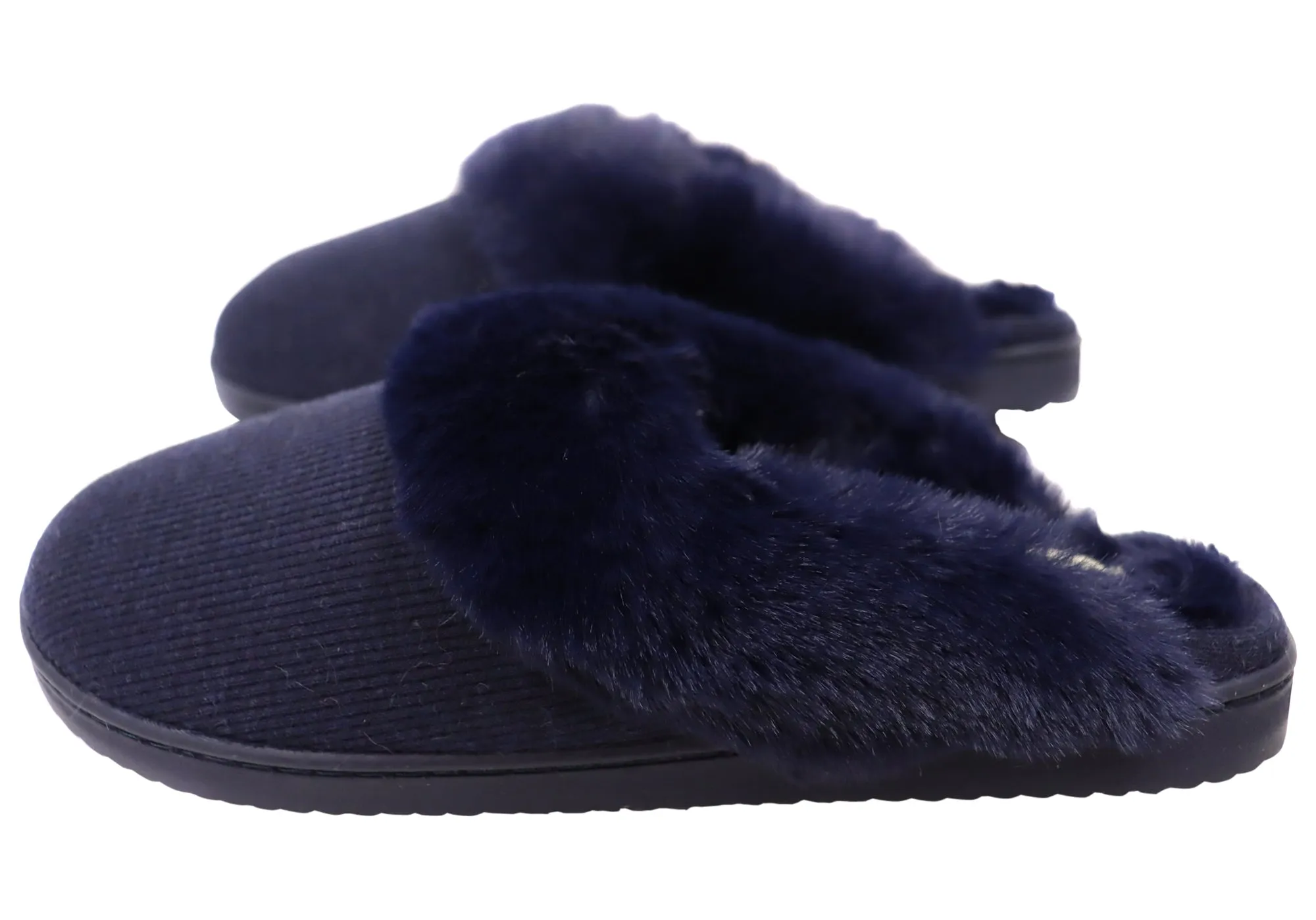 Chaussons confortables pour femmes Dearfoams, modèle Dahlia en maille côtelée