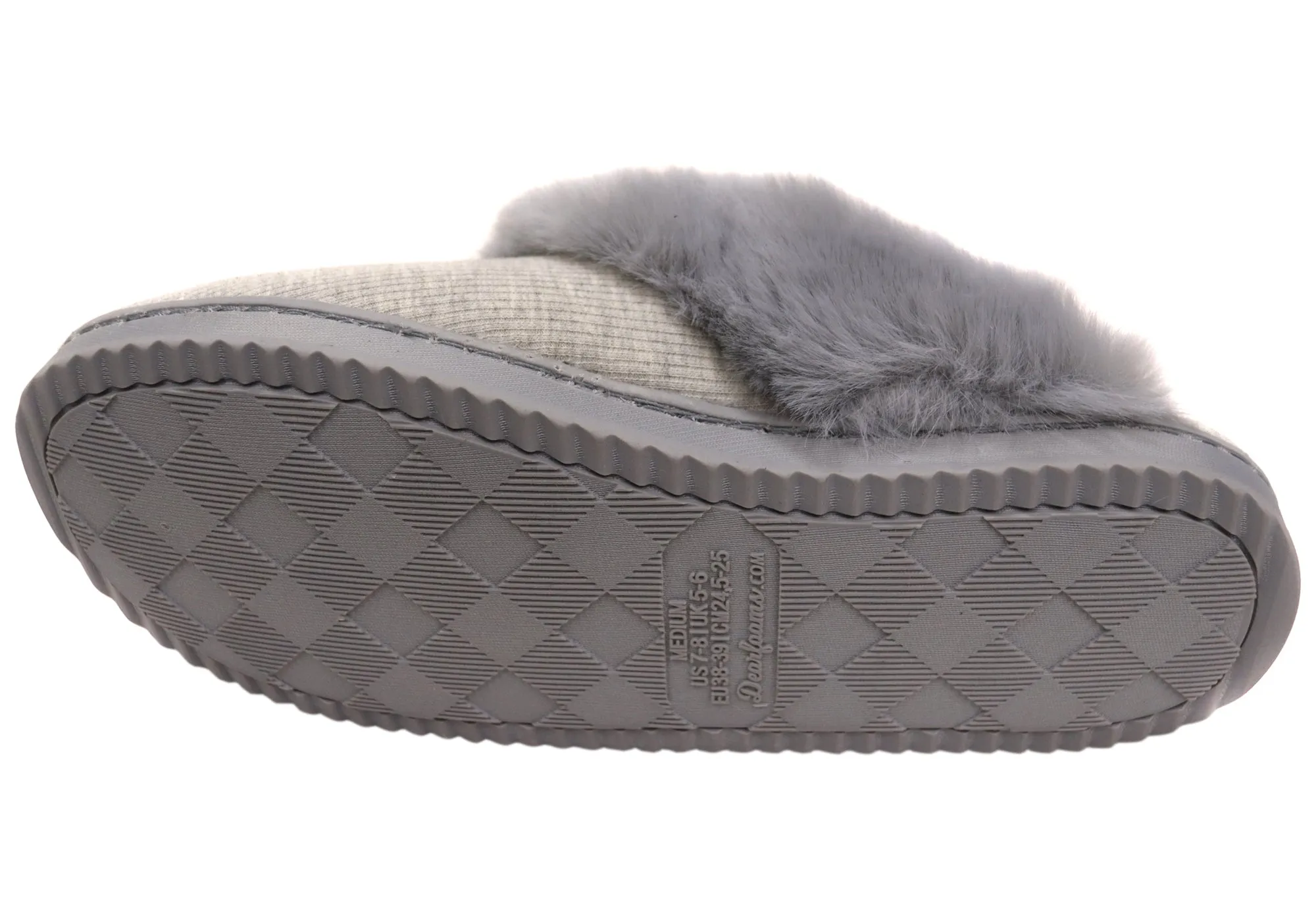 Chaussons confortables pour femmes Dearfoams, modèle Dahlia en maille côtelée