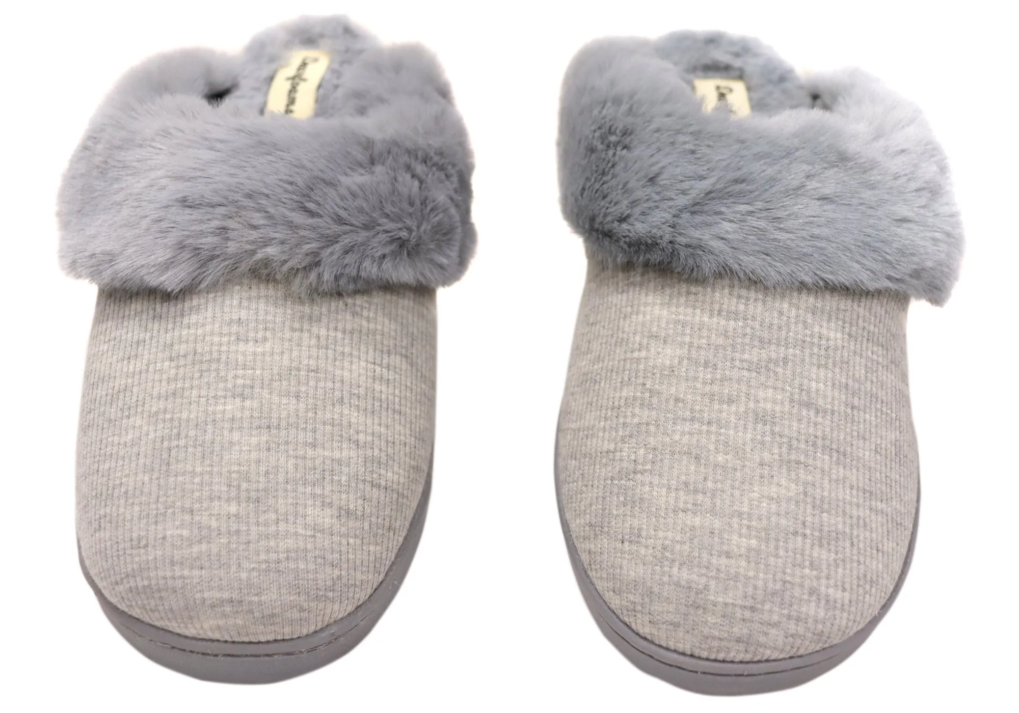 Chaussons confortables pour femmes Dearfoams, modèle Dahlia en maille côtelée