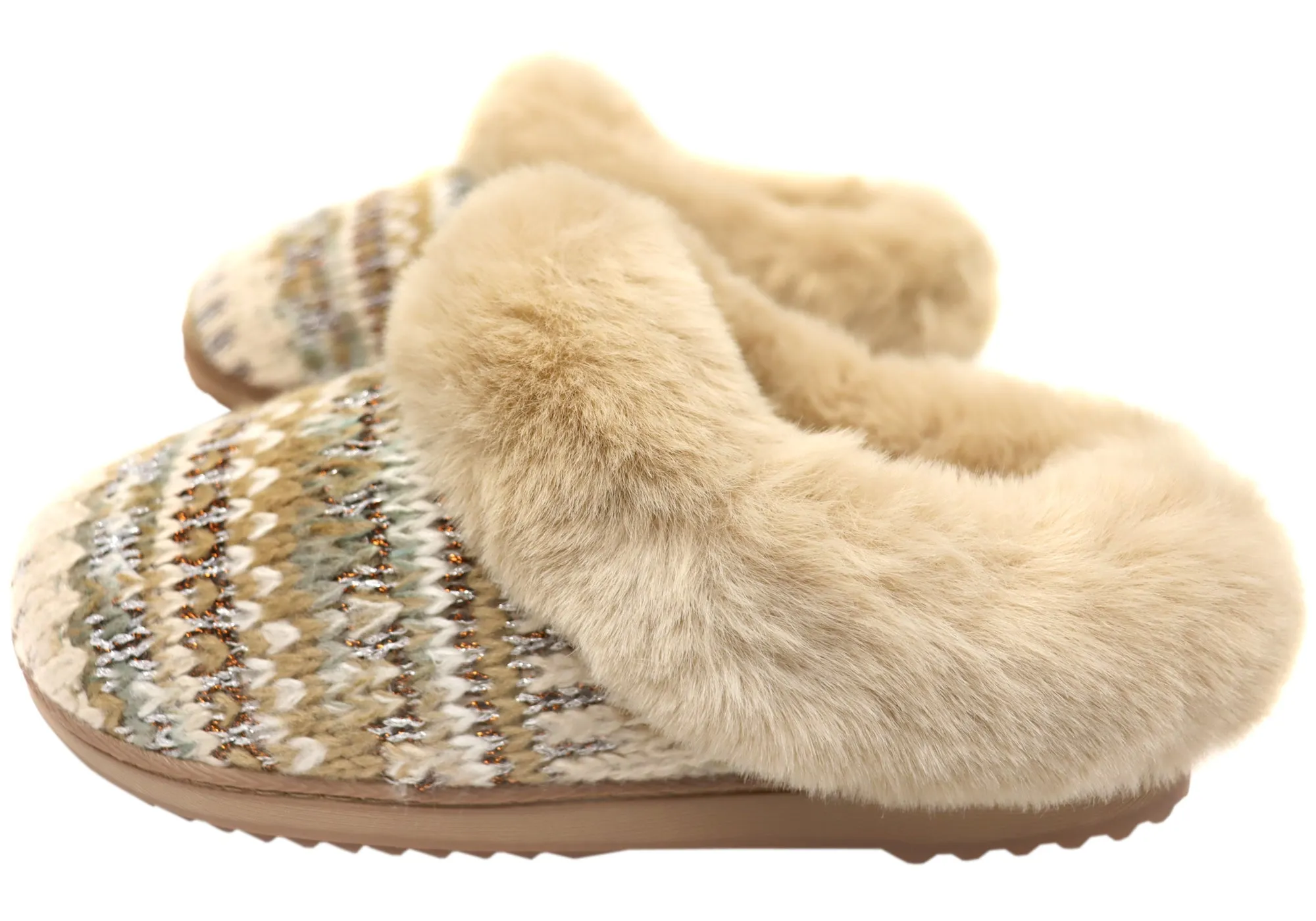 Dearfoams Chaussons confortables pour femmes Hannah en tricot festif