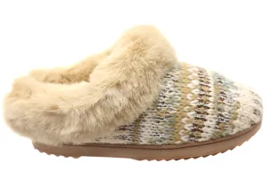 Dearfoams Womens Comfortable Hannah Festive Knit Clog Slippers Dearfoams Shoes